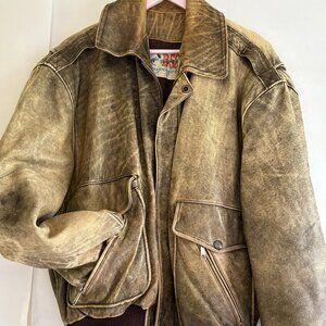 Vintage (1980s) men's leather bomber jacket